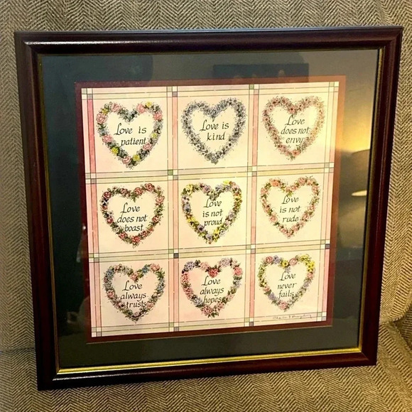 VINTAGE home interiors & Gifts Homco Wall Picture Love is patient and kind - Picture 4 of 7